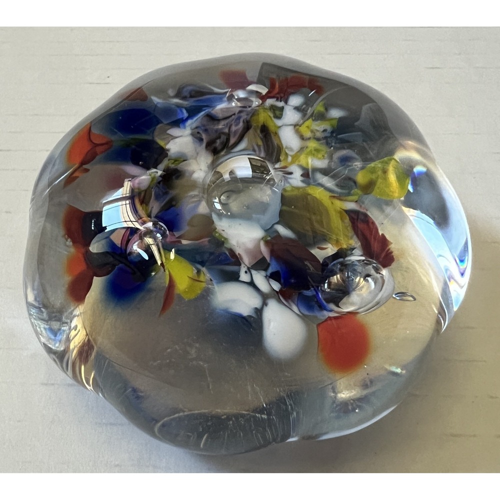 Houston Studio Glass MOIEL Art Glass Paperweight - Signed 1996